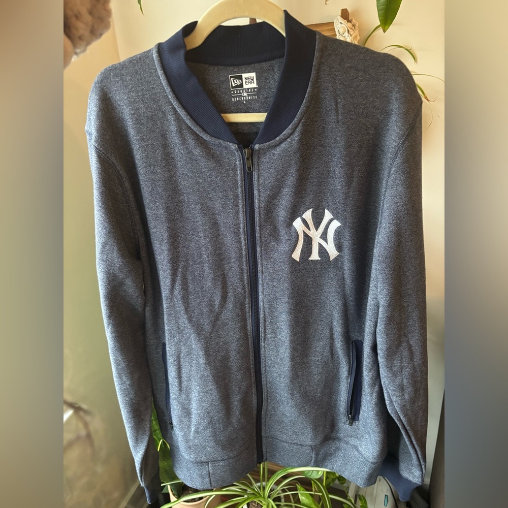 New Era Dark Blue Zip-Up Jacket with Logo